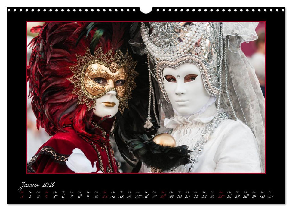 Venezianische Masken in Ludwigsburg (CALVENDO Wandkalender 2026)