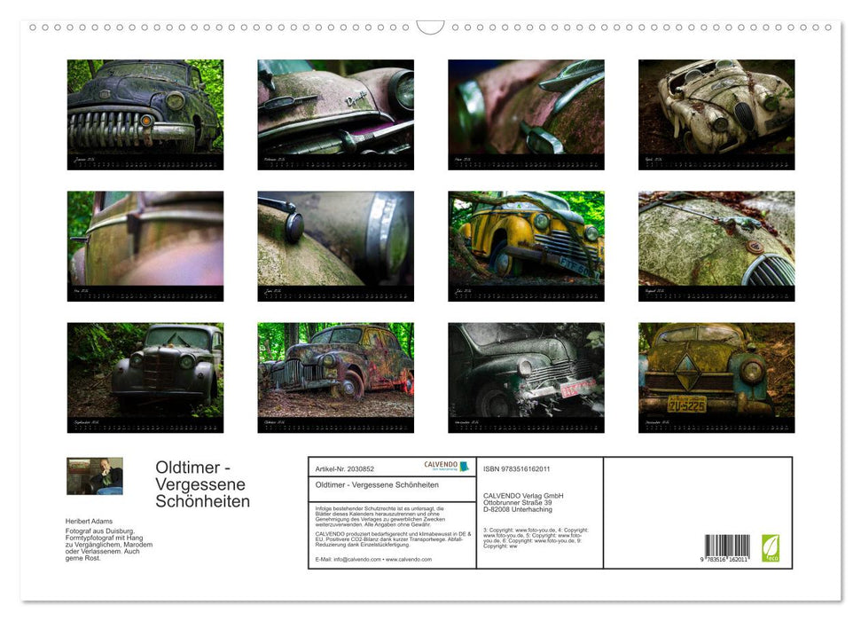 Oldtimer - Vergessene Schönheiten (CALVENDO Wandkalender 2026)