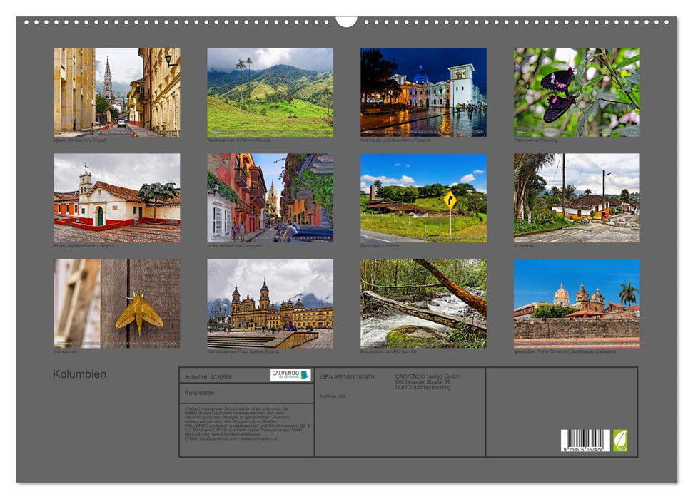Kolumbien (CALVENDO Wandkalender 2026)