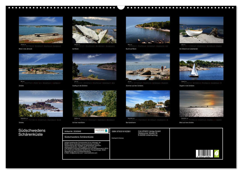 Südschwedens Schärenküste (CALVENDO Wandkalender 2026)