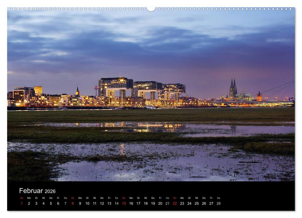 köln dunkel bunt - Die Stadt in anderem Licht! (CALVENDO Premium Wandkalender 2026)