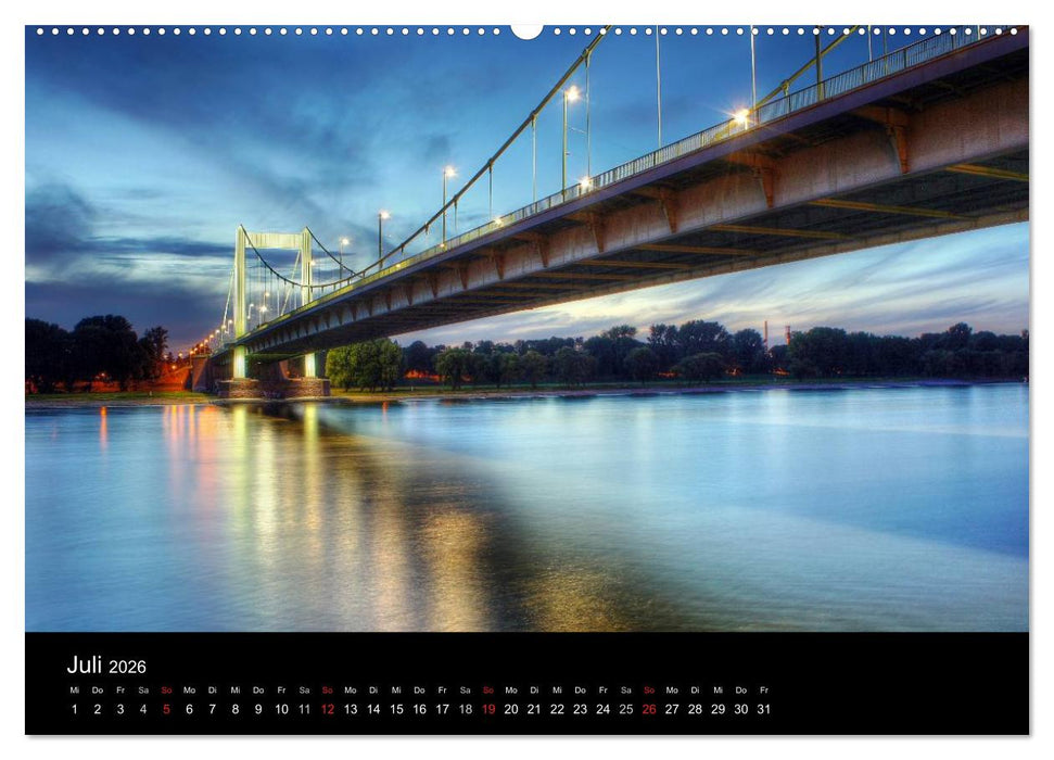 köln dunkel bunt - Die Stadt in anderem Licht! (CALVENDO Premium Wandkalender 2026)