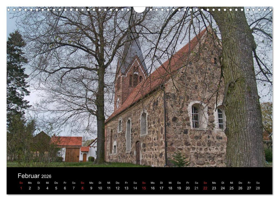 Dorfkirchen in Brandenburg (CALVENDO Wandkalender 2026)