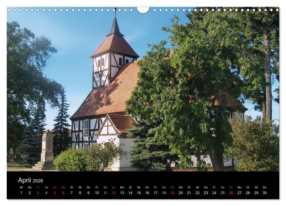 Dorfkirchen in Brandenburg (CALVENDO Wandkalender 2026)