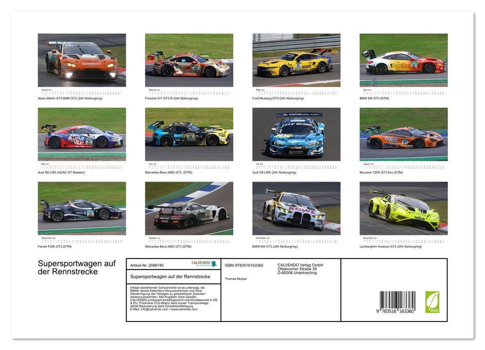 Supersportwagen auf der Rennstrecke (CALVENDO Premium Wandkalender 2026)