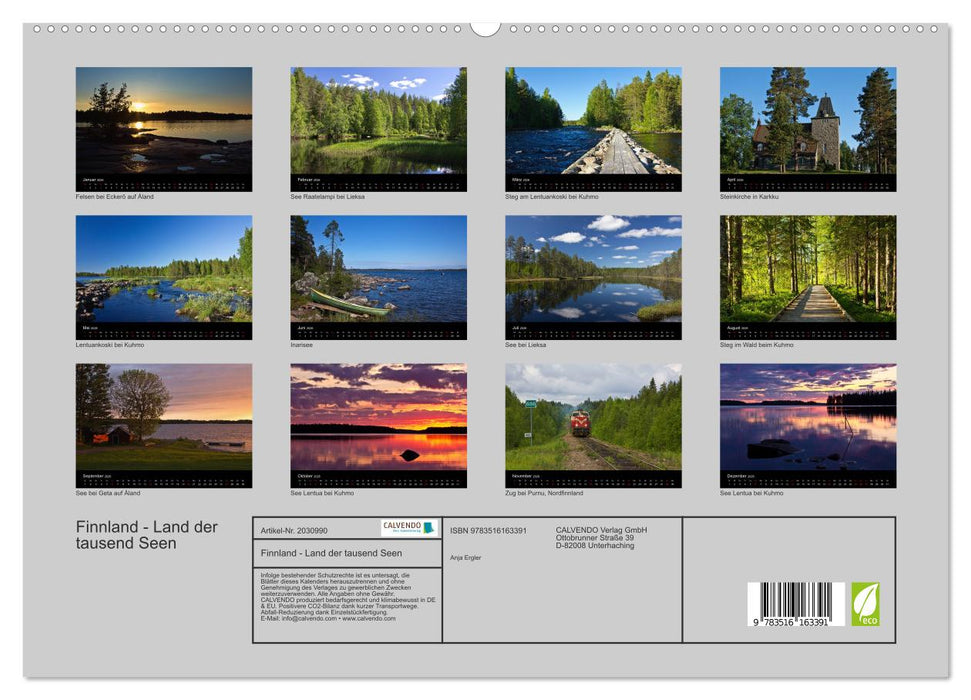 Finnland - Land der tausend Seen (CALVENDO Premium Wandkalender 2026)