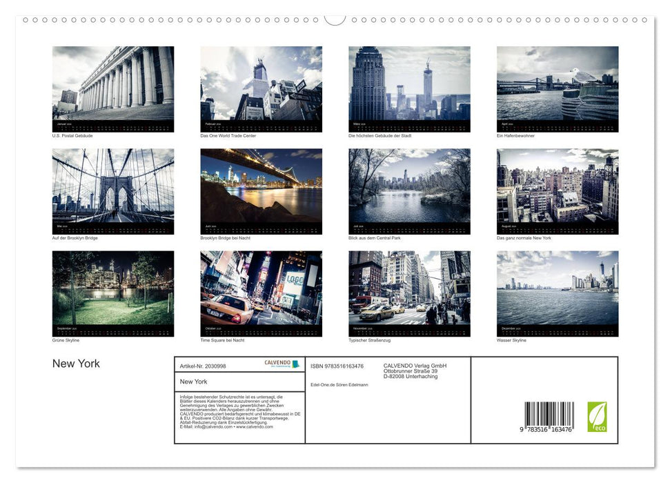 New York (CALVENDO Premium Wandkalender 2026)