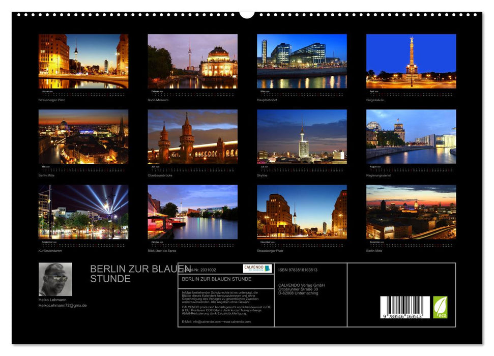 BERLIN ZUR BLAUEN STUNDE (CALVENDO Premium Wandkalender 2026)