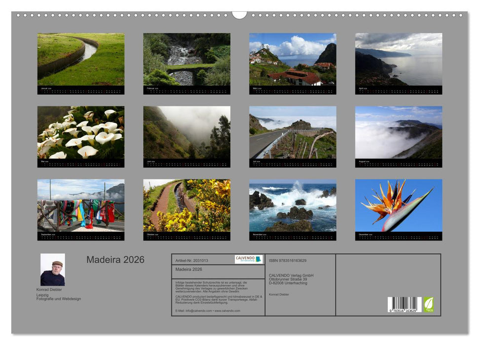 Madeira 2026 (CALVENDO Wandkalender 2026)