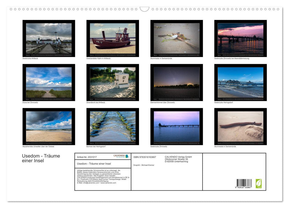 Usedom - Träume einer Insel (CALVENDO Wandkalender 2026)