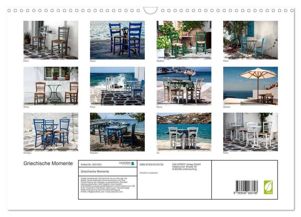 Griechische Momente (CALVENDO Wandkalender 2026)