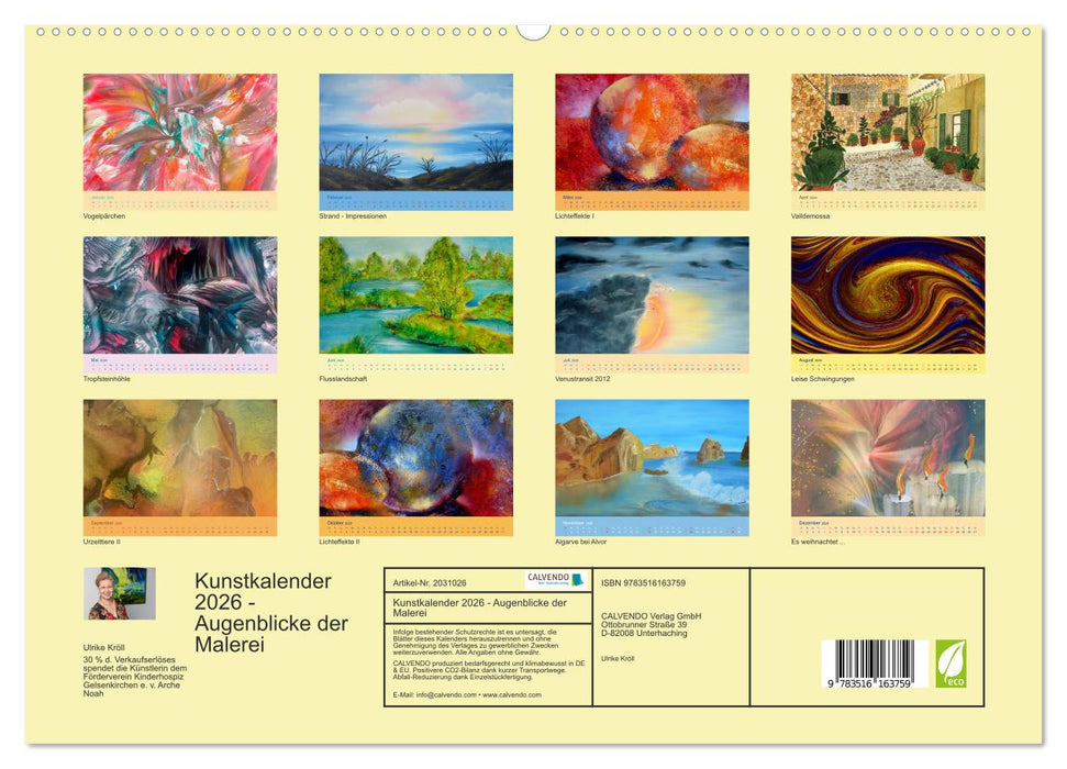 Kunstkalender 2026 - Augenblicke der Malerei (CALVENDO Premium Wandkalender 2026)