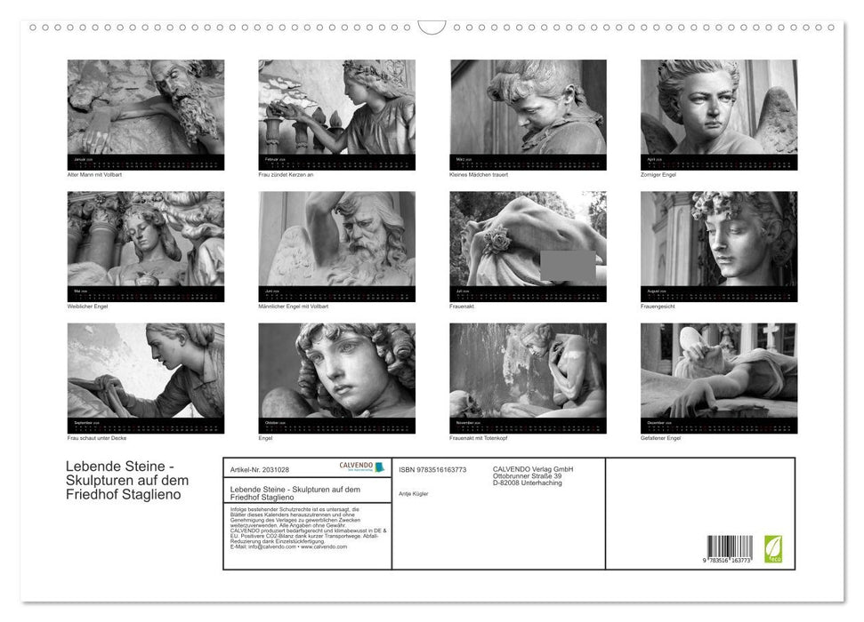 Lebende Steine - Skulpturen auf dem Friedhof Staglieno (CALVENDO Wandkalender 2026)