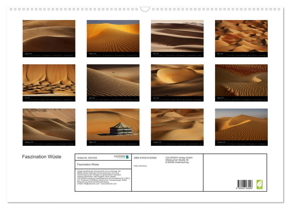 Faszination Wüste (CALVENDO Wandkalender 2026)