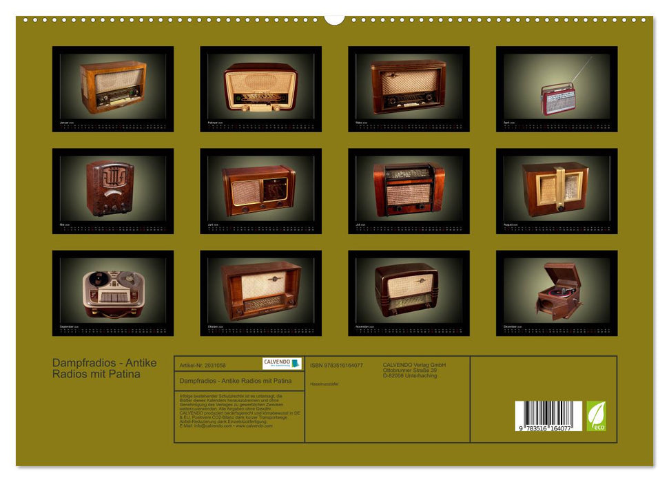 Dampfradios - Antike Radios mit Patina (CALVENDO Premium Wandkalender 2026)