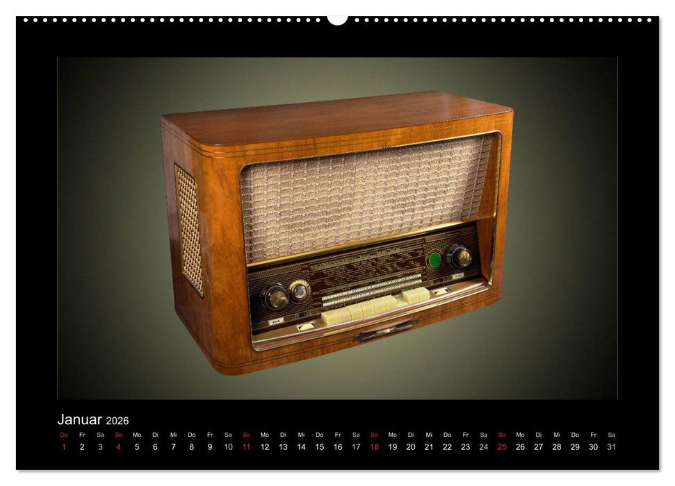 Dampfradios - Antike Radios mit Patina (CALVENDO Premium Wandkalender 2026)