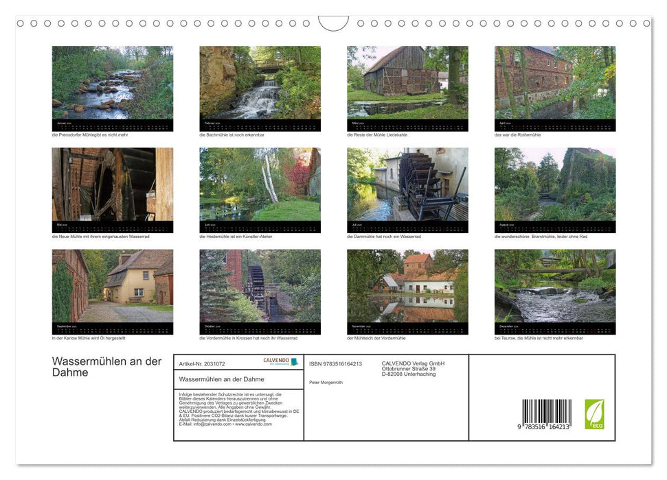 Wassermühlen an der Dahme (CALVENDO Wandkalender 2026)