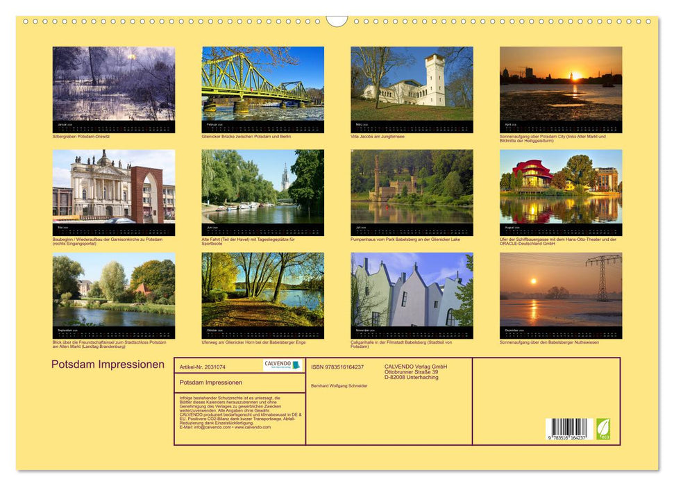 Potsdam Impressionen (CALVENDO Wandkalender 2026)