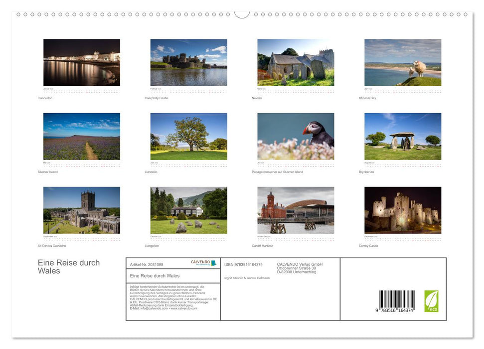 Eine Reise durch Wales (CALVENDO Premium Wandkalender 2026)