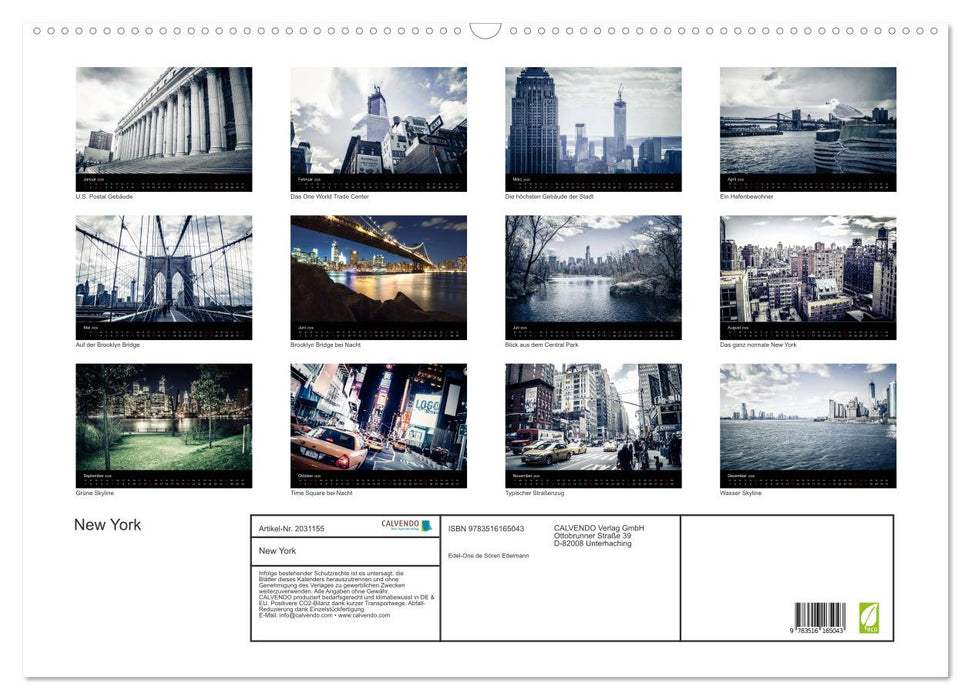 New York (CALVENDO Wandkalender 2026)