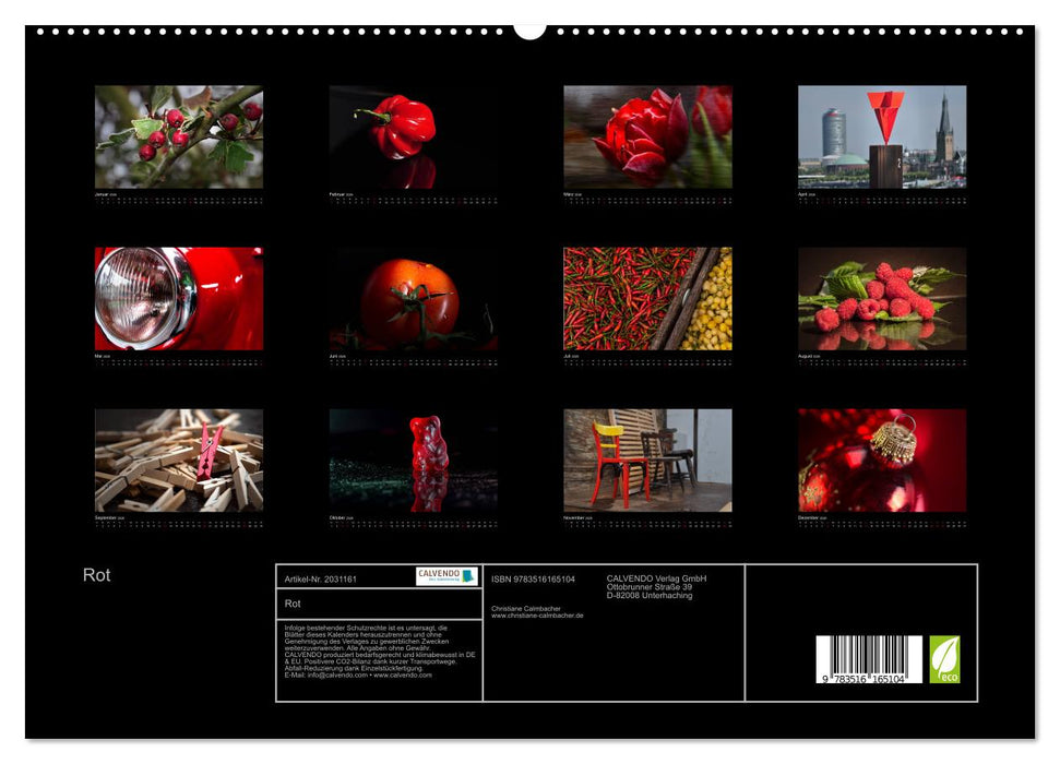 Rot (CALVENDO Premium Wandkalender 2026)