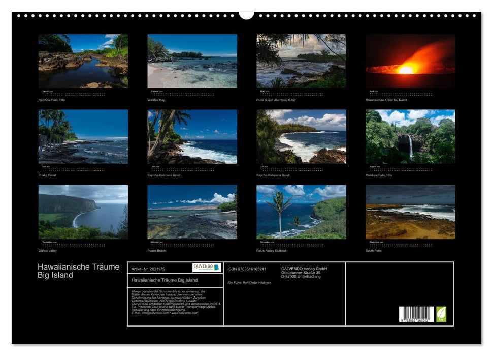 Hawaiianische Träume Big Island (CALVENDO Wandkalender 2026)