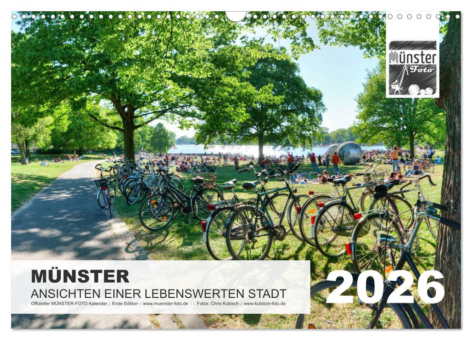 MÜNSTER :: Ansichten einer lebenswerten Stadt (CALVENDO Wandkalender 2026)