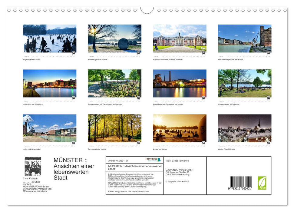 MÜNSTER :: Ansichten einer lebenswerten Stadt (CALVENDO Wandkalender 2026)