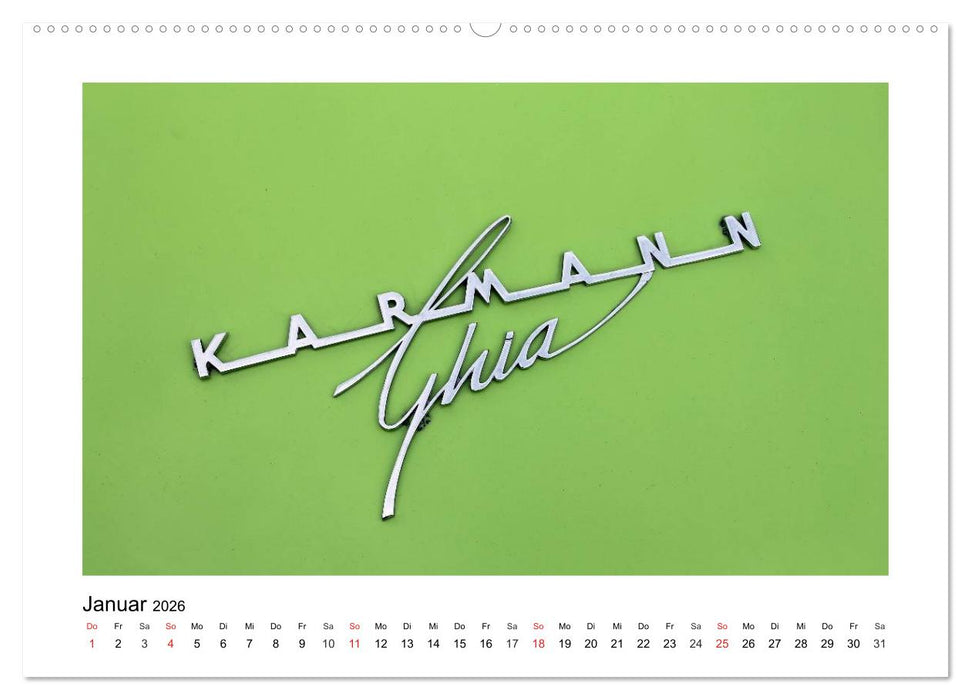Eine Legende lebt, der Karmann-Ghia (CALVENDO Premium Wandkalender 2026)