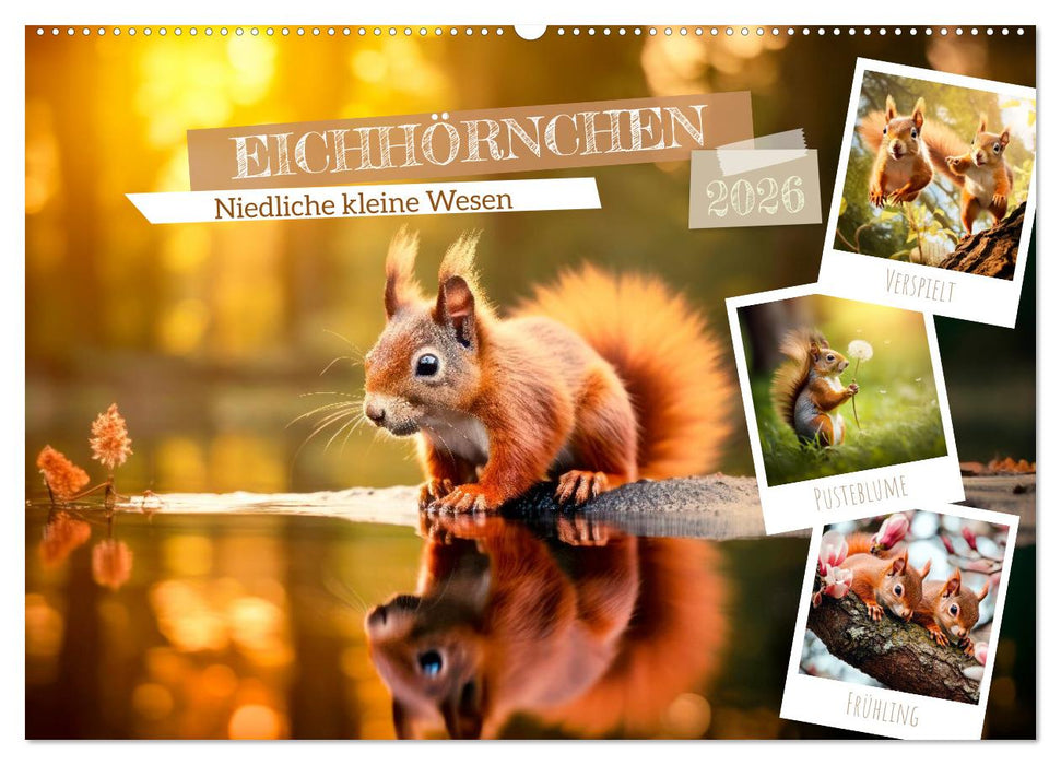 EICHHÖRNCHEN Niedliche kleine Wesen (CALVENDO Wandkalender 2026)
