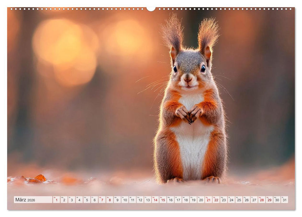 EICHHÖRNCHEN Niedliche kleine Wesen (CALVENDO Wandkalender 2026)