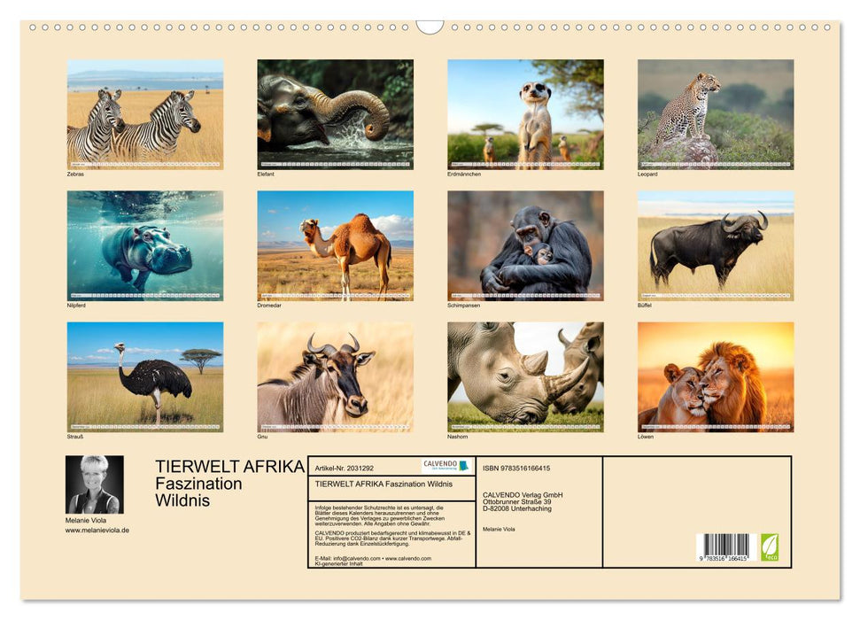 TIERWELT AFRIKA Faszination Wildnis (CALVENDO Wandkalender 2026)