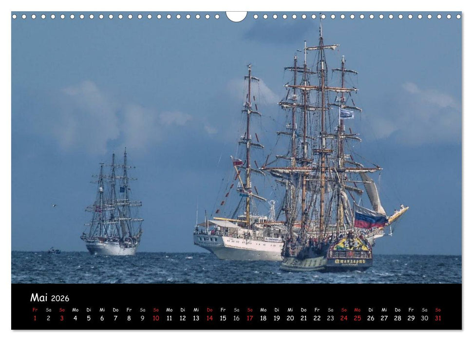 Windjammer vor Warnemünde (CALVENDO Wandkalender 2026)