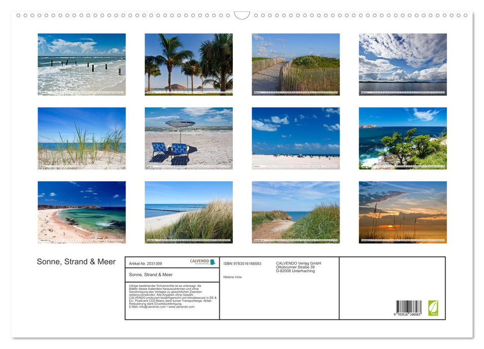 Sonne, Strand & Meer (CALVENDO Wandkalender 2026)
