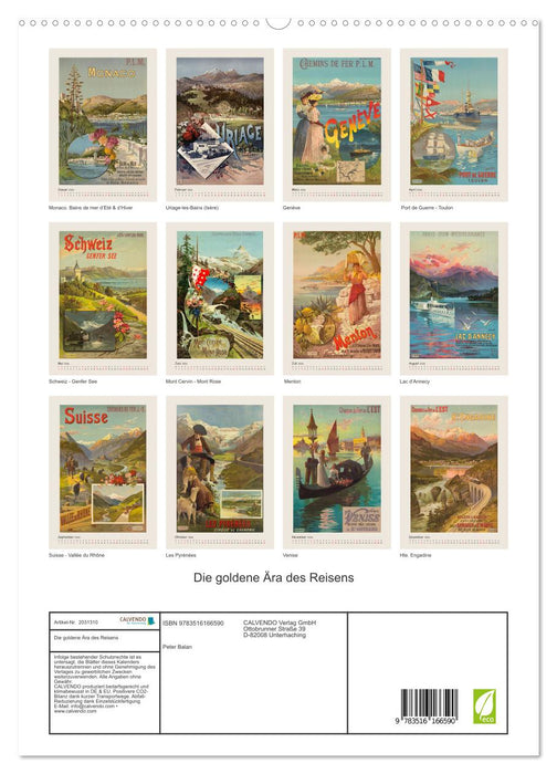 Die goldene Ära des Reisens (CALVENDO Premium Wandkalender 2026)