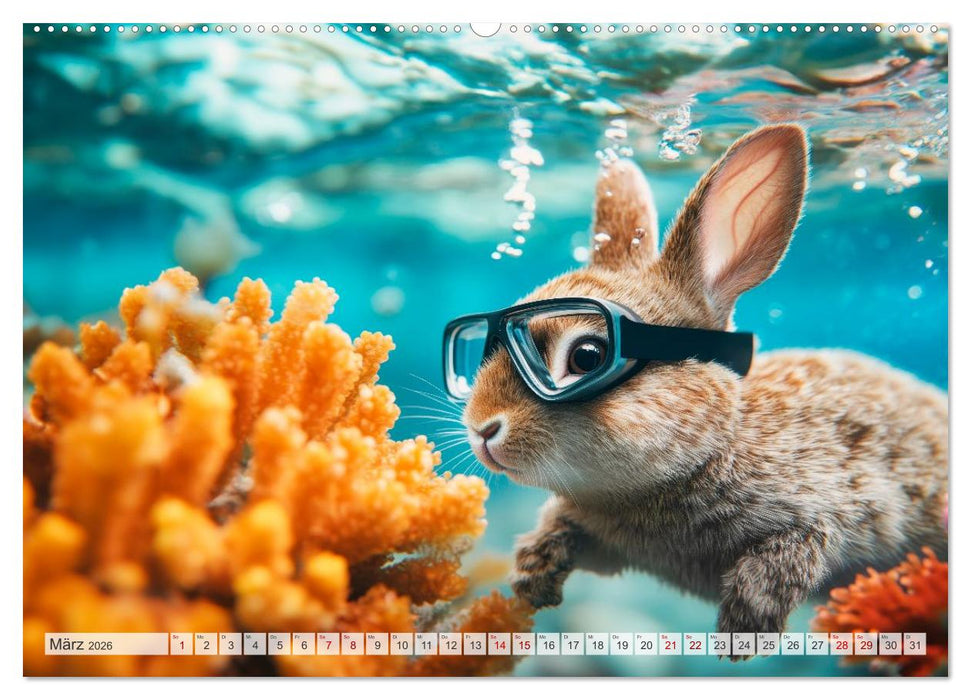 Kaninchen auf Reisen (CALVENDO Premium Wandkalender 2026)