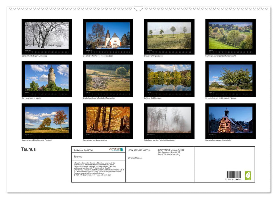 Taunus (CALVENDO Wandkalender 2026)