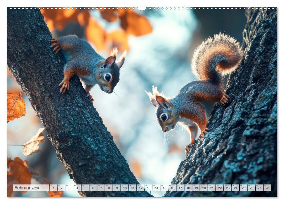 EICHHÖRNCHEN Niedliche kleine Wesen (CALVENDO Premium Wandkalender 2026)