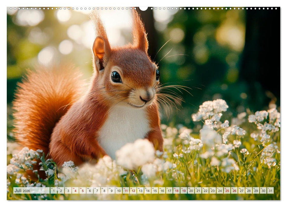EICHHÖRNCHEN Niedliche kleine Wesen (CALVENDO Premium Wandkalender 2026)