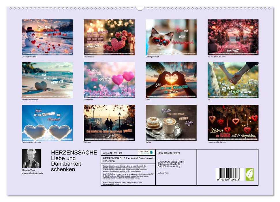 HERZENSSACHE Liebe und Dankbarkeit schenken (CALVENDO Premium Wandkalender 2026)