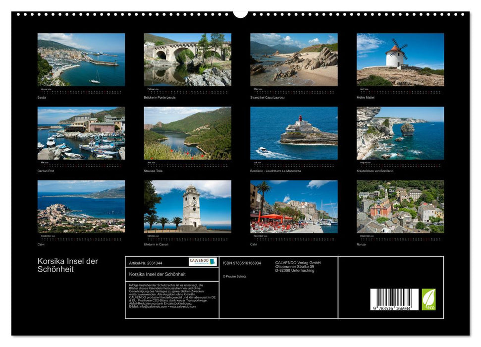 Korsika Insel der Schönheit (CALVENDO Premium Wandkalender 2026)