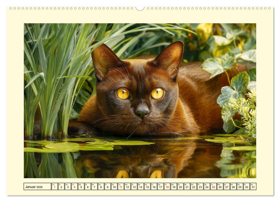 Burma-Katzen. Ausstrahlung und Anmut der faszinierenden Samtpfoten (CALVENDO Wandkalender 2026)