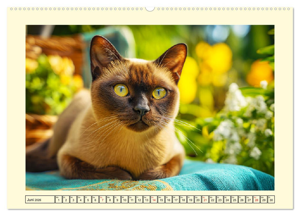 Burma-Katzen. Ausstrahlung und Anmut der faszinierenden Samtpfoten (CALVENDO Wandkalender 2026)