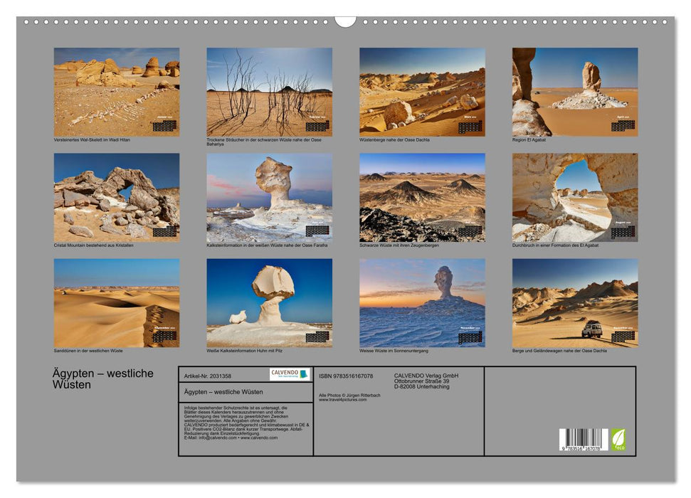 Ägypten – westliche Wüsten (CALVENDO Wandkalender 2026)