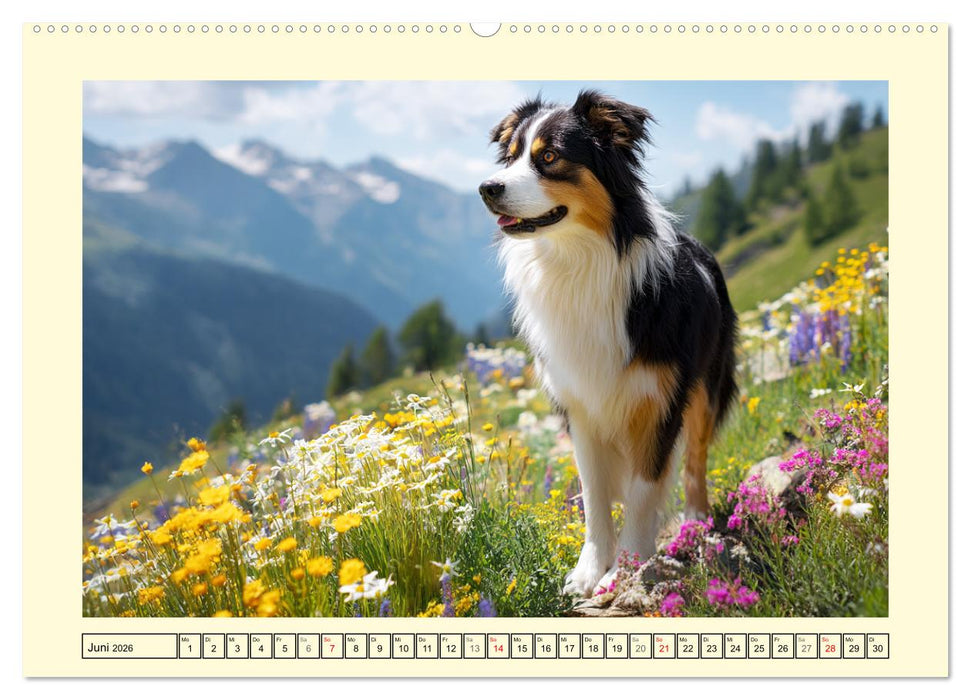 Australian Shepherd. Wanderfreude auf Pfoten im Bergsommer (CALVENDO Wandkalender 2026)
