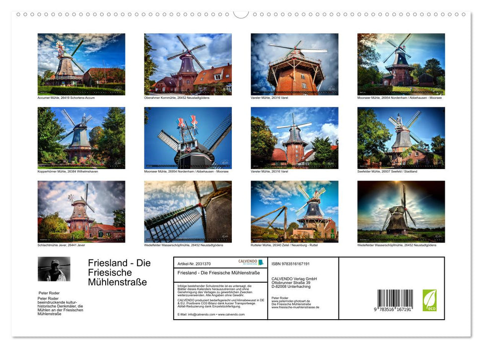 Friesland - Die Friesische Mühlenstraße (CALVENDO Premium Wandkalender 2026)