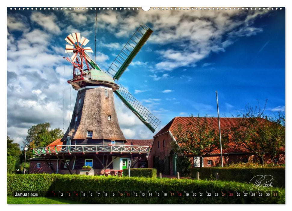 Friesland - Die Friesische Mühlenstraße (CALVENDO Premium Wandkalender 2026)