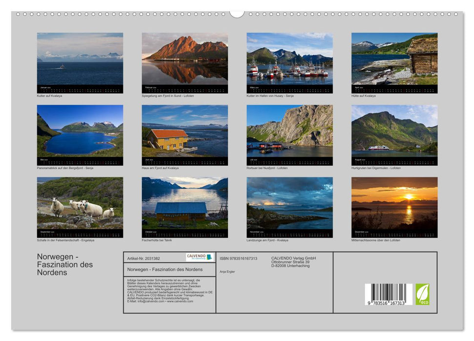 Norwegen - Faszination des Nordens (CALVENDO Premium Wandkalender 2026)