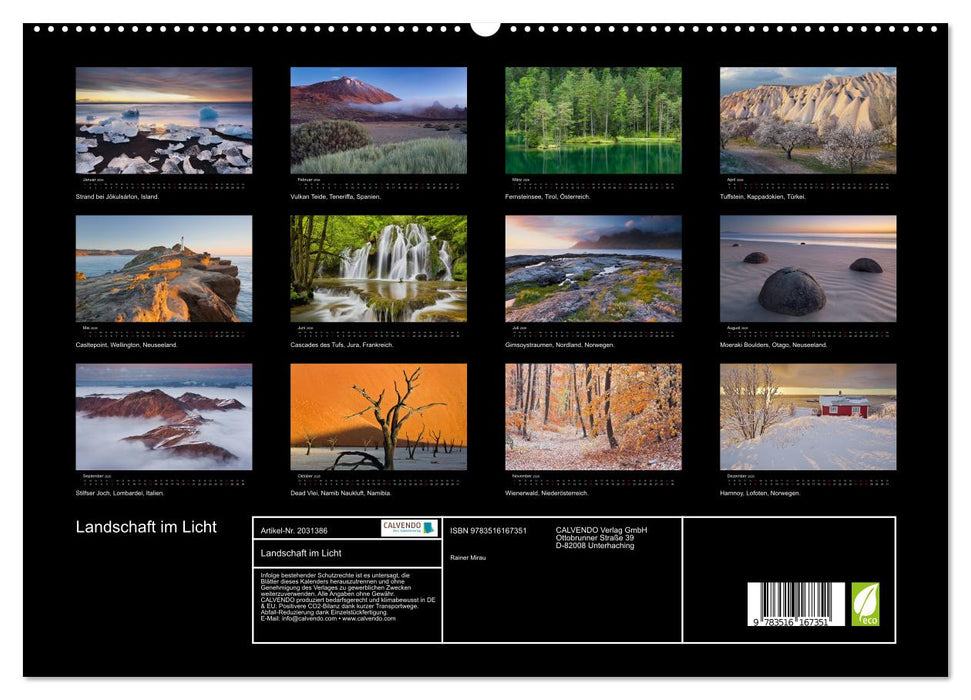 Landschaft im Licht (CALVENDO Premium Wandkalender 2026)