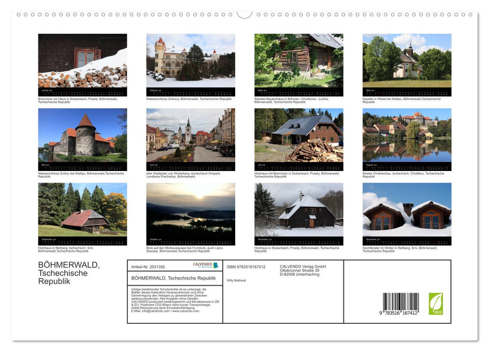 BÖHMERWALD, Tschechische Republik (CALVENDO Premium Wandkalender 2026)